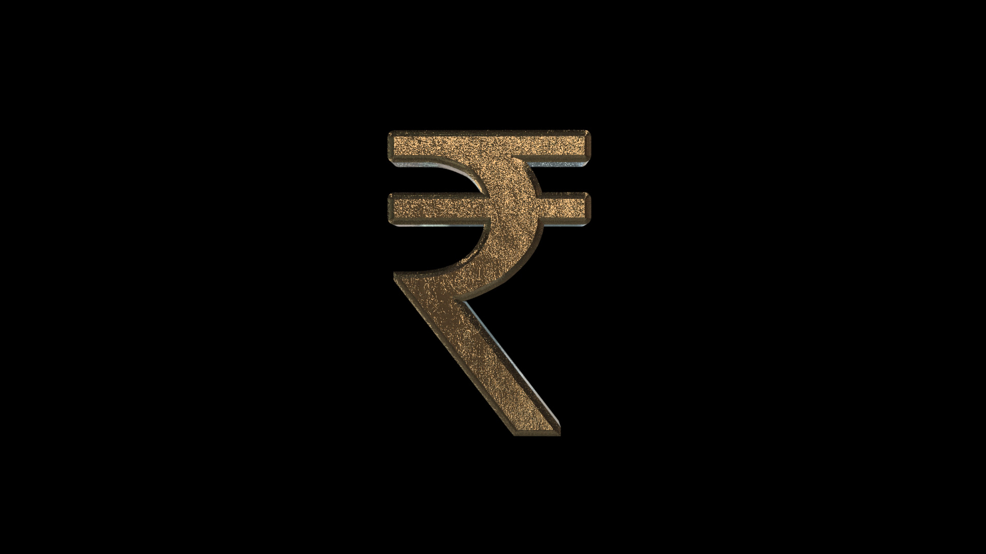3D Golden Raa Indian currency symbol
